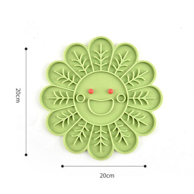 Green Sunflower Shaped Licking Mat