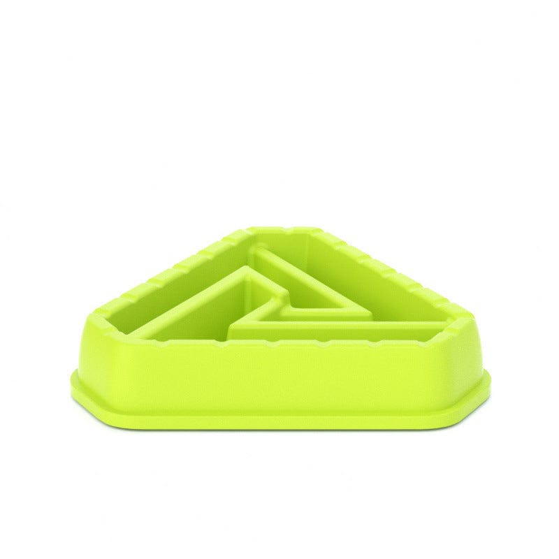 Green Triangle Shaped Slow Feeder Bowl