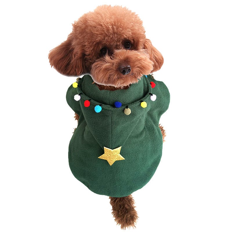 Green / XL Dog Cat Christmas Cloak With Hood Pet Cute Funny Cosplay Dresses Puppy Animal Winter Warm Outfits Clothes