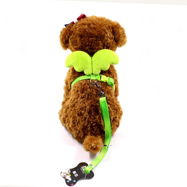 green / XS Angel Wings Dog Harness and Leash Set