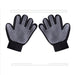 Grey Deshedding Dog Hair Grooming Gloves