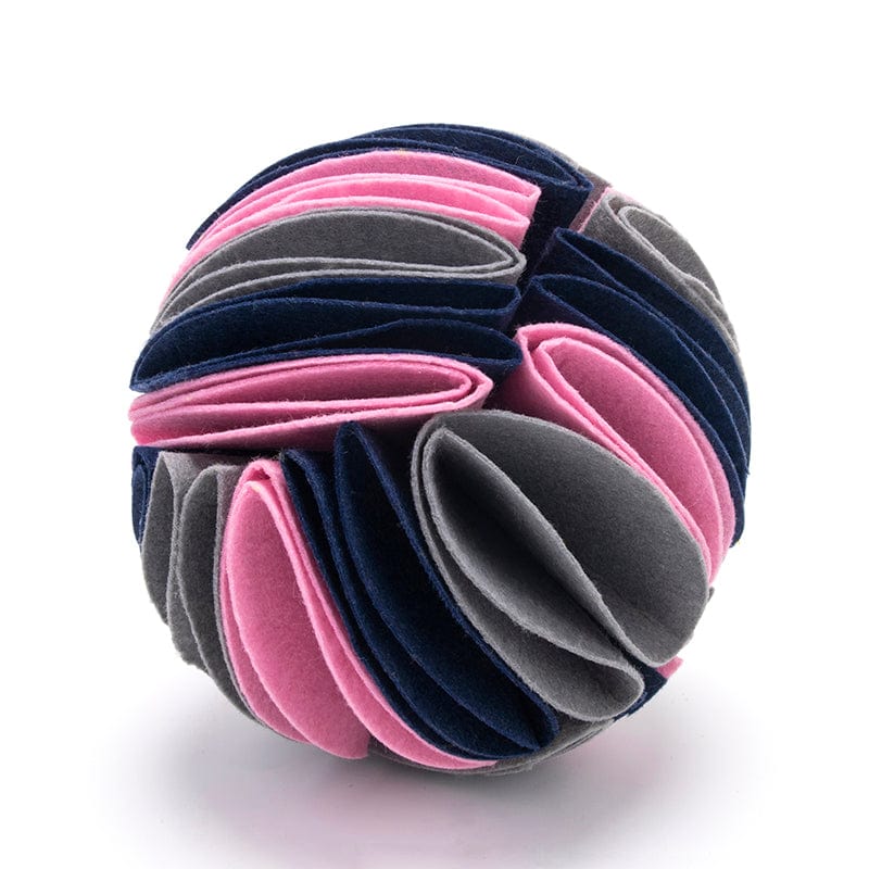 Grey pink dark blue / L Treat Dispensing Dog Snuffle Ball Toy