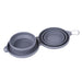 Grey Silicone 2 in 1 Double Travel Collapsible Dog Bowls