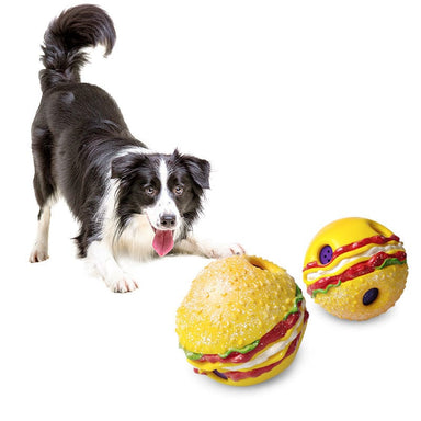 Hamburger Ball Dog Squeaky Toy