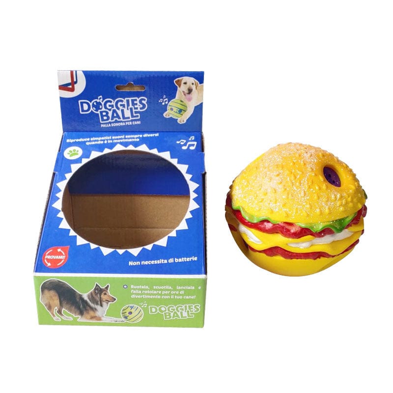 Hamburger Ball Dog Squeaky Toy