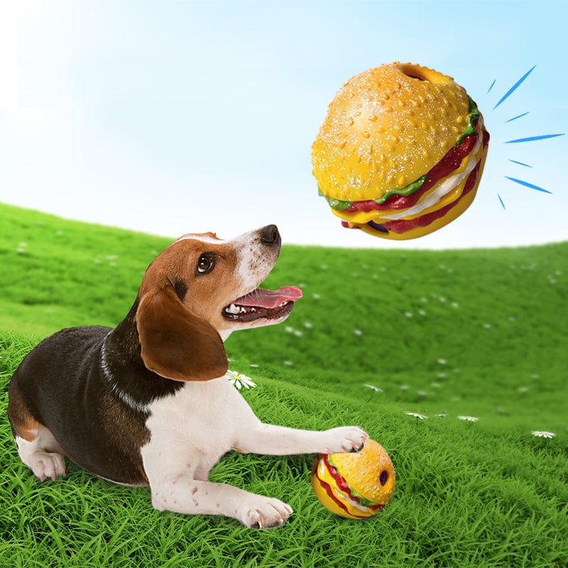 Hamburger Ball Dog Squeaky Toy