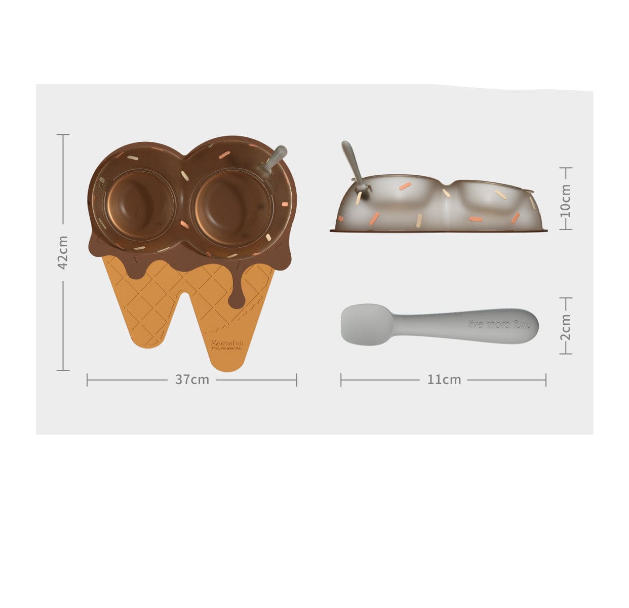 Ice Cream Cone Shaped Dog Food Placemat