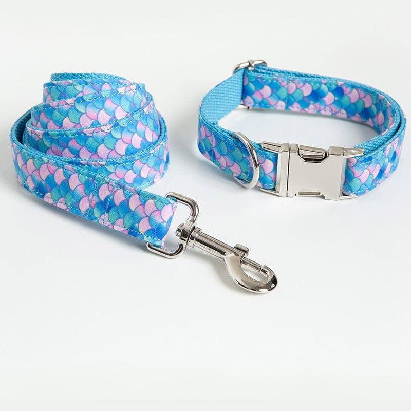 L Mermaid Dog Collar and Leash Set