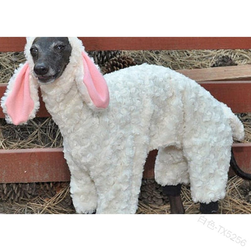 Large Dog Pet Clothes Cute And Funny Cross Dress Rabbit Ears Imitation Lamb Fur