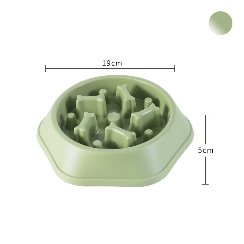 Light green Bone Pattern Slow Feeder Dog Bowl