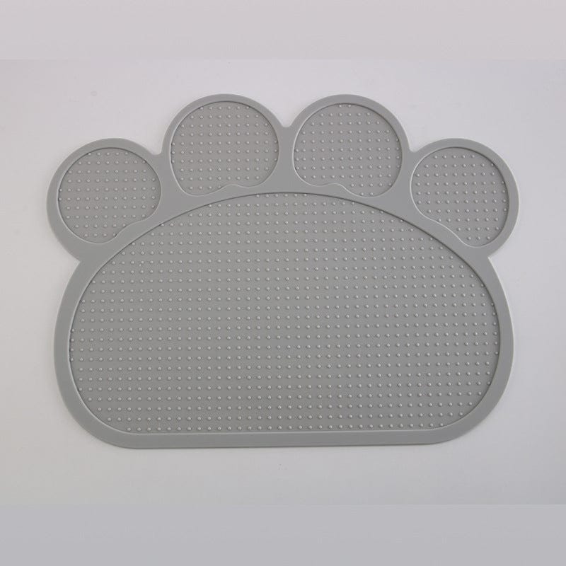 Light Grey Silicone Paw Shaped Dog Food Placemat