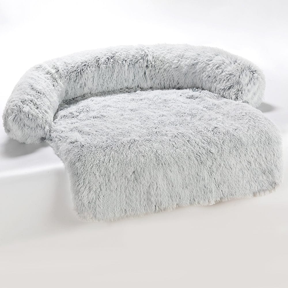 LightGrey / L Memory Foam Plush Couch Protector Cover Dog Bed