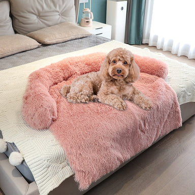 Memory Foam Plush Couch Protector Cover Dog Bed