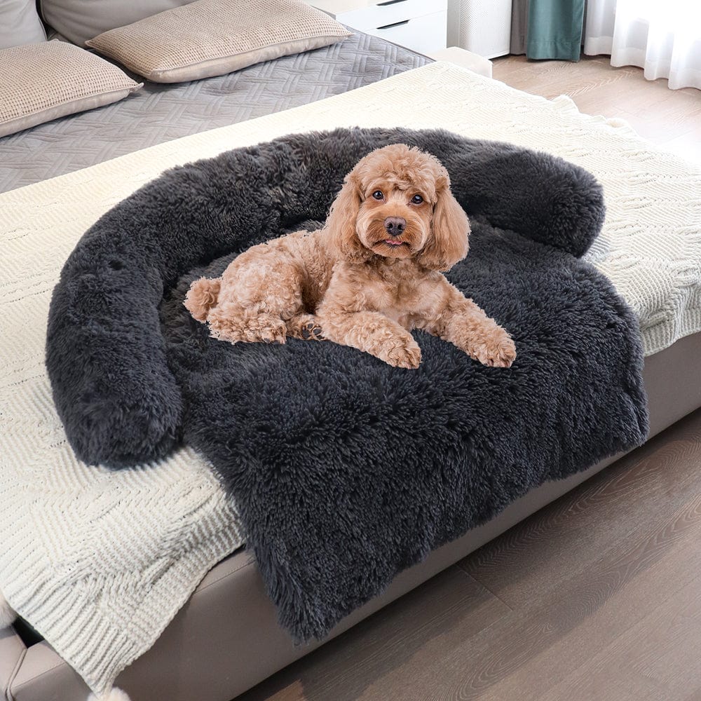 Memory Foam Plush Couch Protector Cover Dog Bed