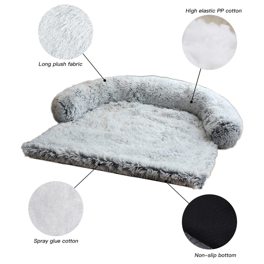 Memory Foam Plush Couch Protector Cover Dog Bed