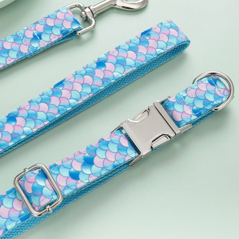 Mermaid Dog Collar and Leash Set