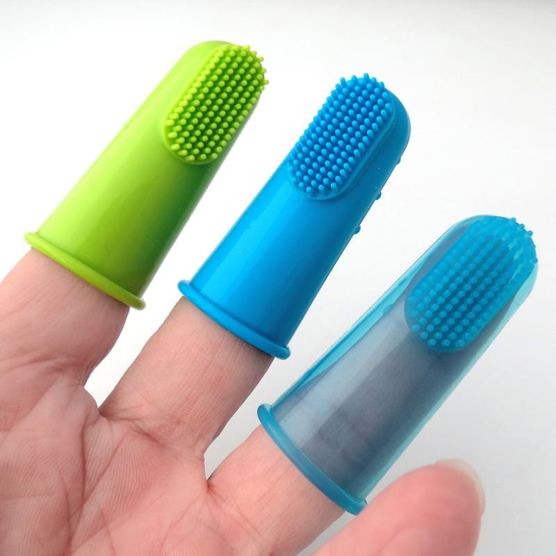 Natural silicone finger toothbrush