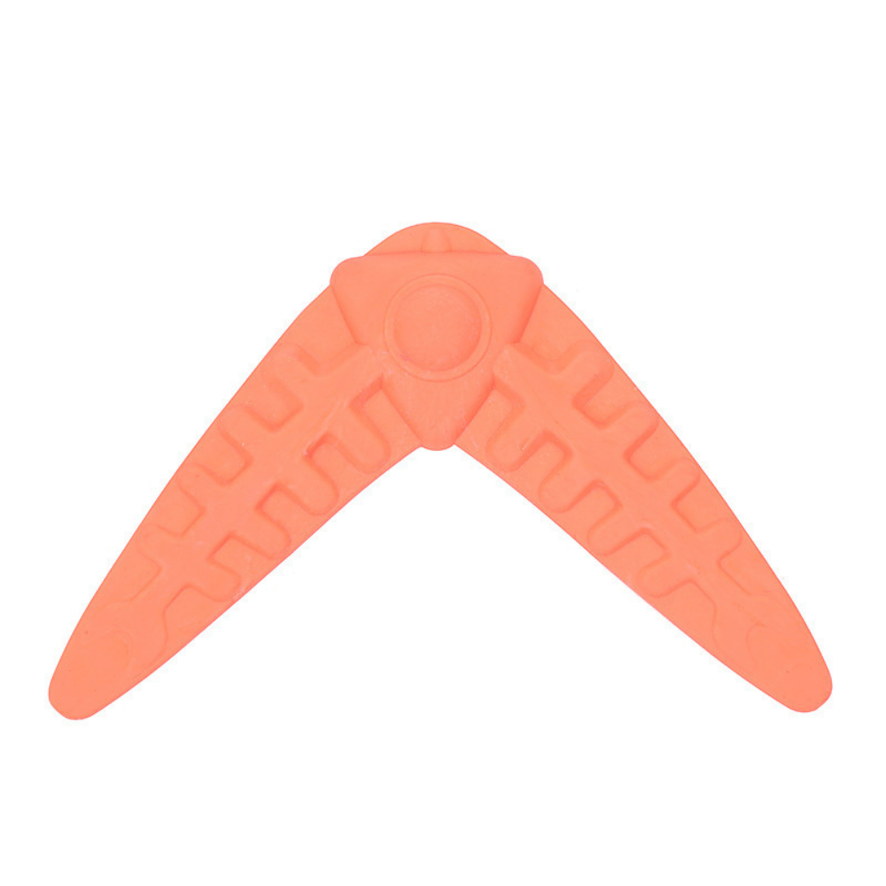 Orange Boomerang Shaped Dog Chew Toy