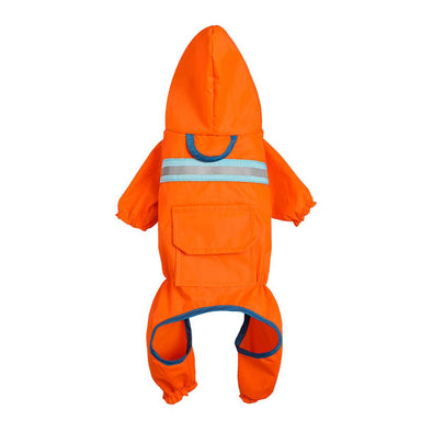 Orange / L Full Body Reflective Dog Raincoat Jumpsuit