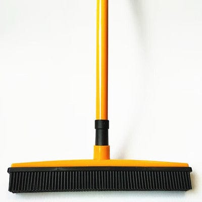 Orange Pet hair removal broom long handle scrub brush retractable floor brush cleaning broom rubber brush cleaning cat dog hair