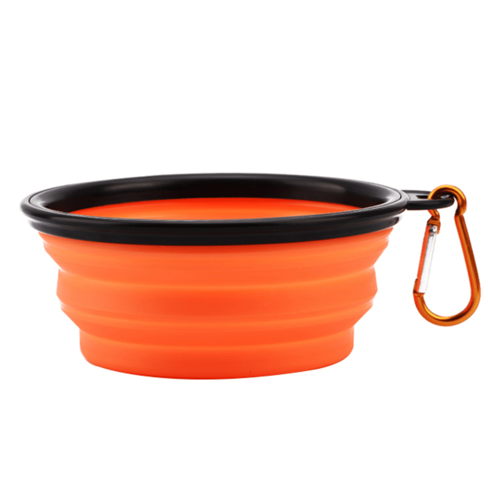 Orange / Small / One Bowl Silicone Collapsible Dog Bowl