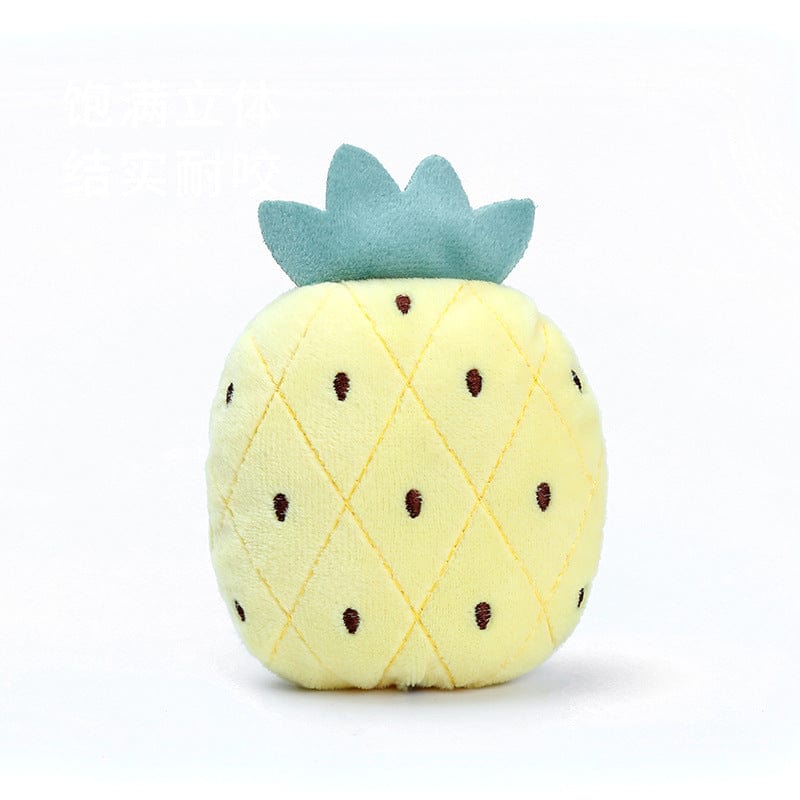 Pineapple / 8x11x4.5cm Pet Dog Plush Fruit Sound Toy