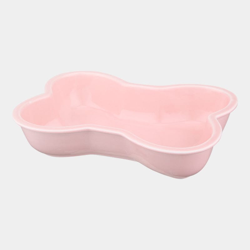 Pink / Bowl Only Anti-overturning Ceramic Protective Cervical Spine Large Pet Bowl