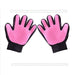 Pink Deshedding Dog Hair Grooming Gloves