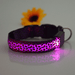 Pink / Leopard / S USB Rechargeable LED Flashing Nylon Dog Collar