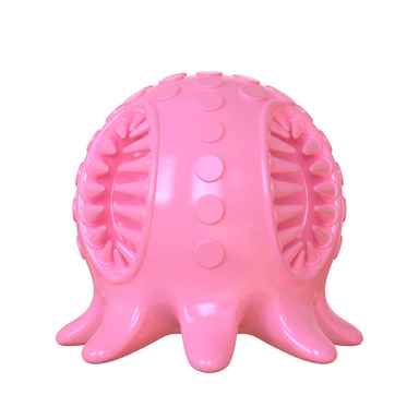 Pink Octopus Toothbrush Dog Chew Toy