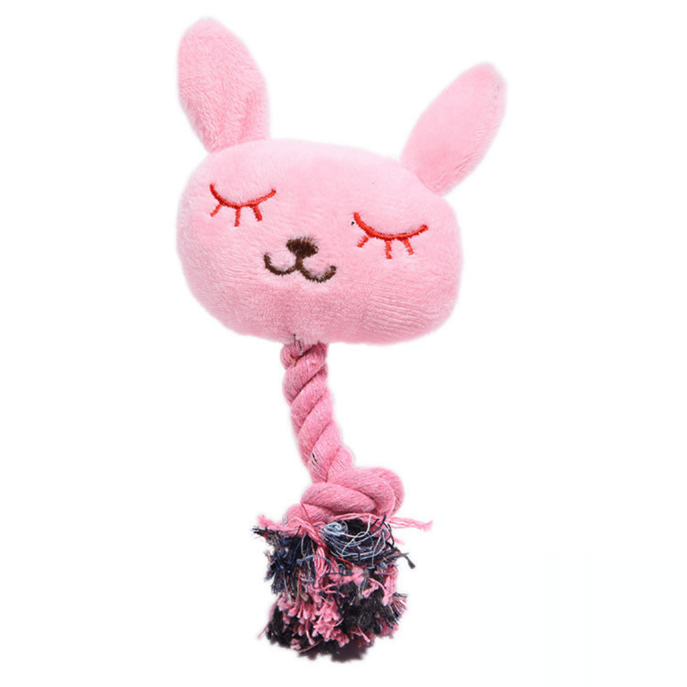 Pink Rabbit Pet Dog Toy Bite-resistant Vocalization Plush Toy