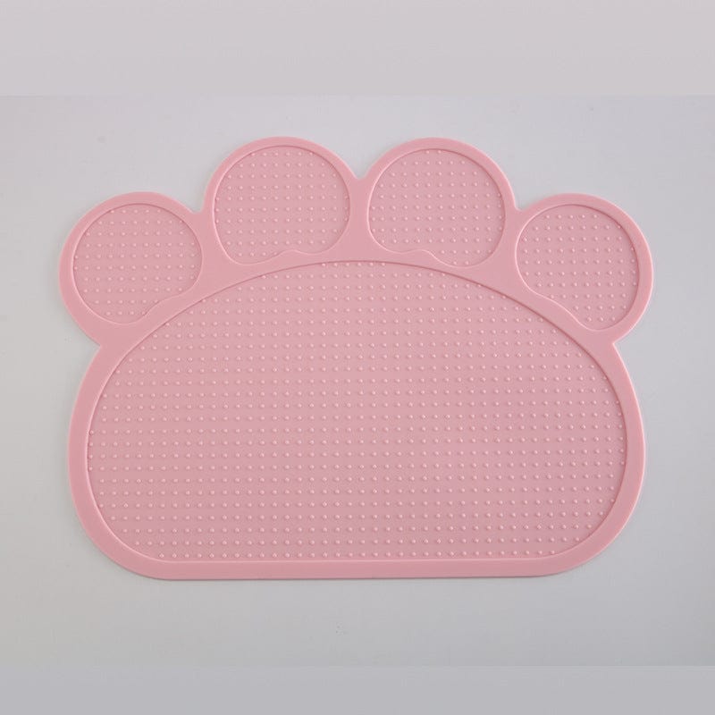 Pink Silicone Paw Shaped Dog Food Placemat