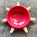 Pink & White Spiked Collar Shaped Dog Bowl