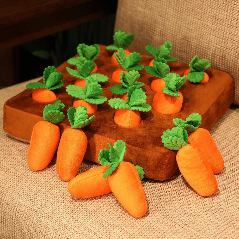 Plush Carrot Harvest Puzzle Snuffle Mat