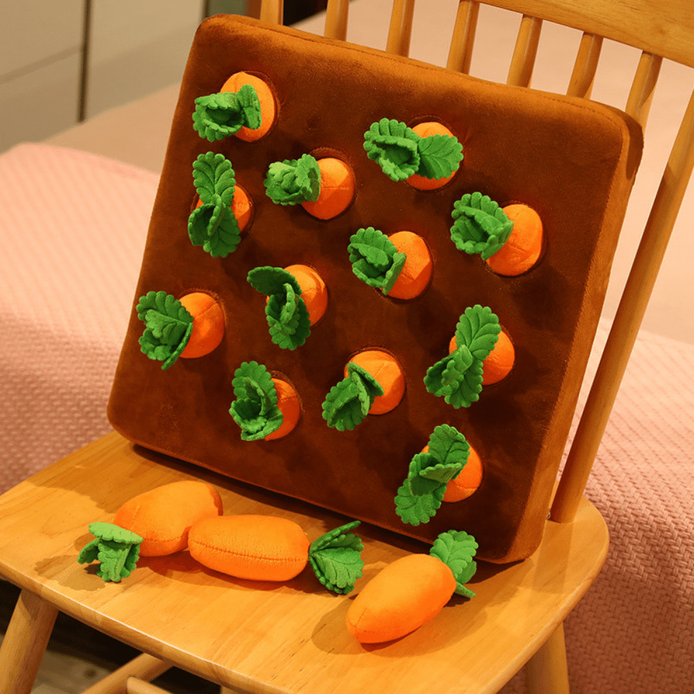 Plush Carrot Harvest Puzzle Snuffle Mat