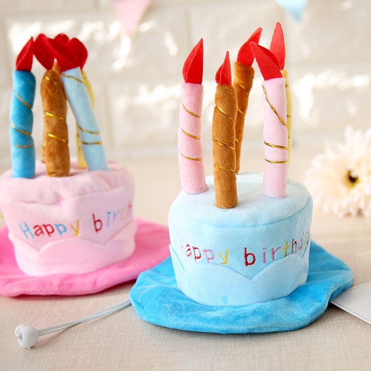 Plush Happy Birthday Cake Dog Hat