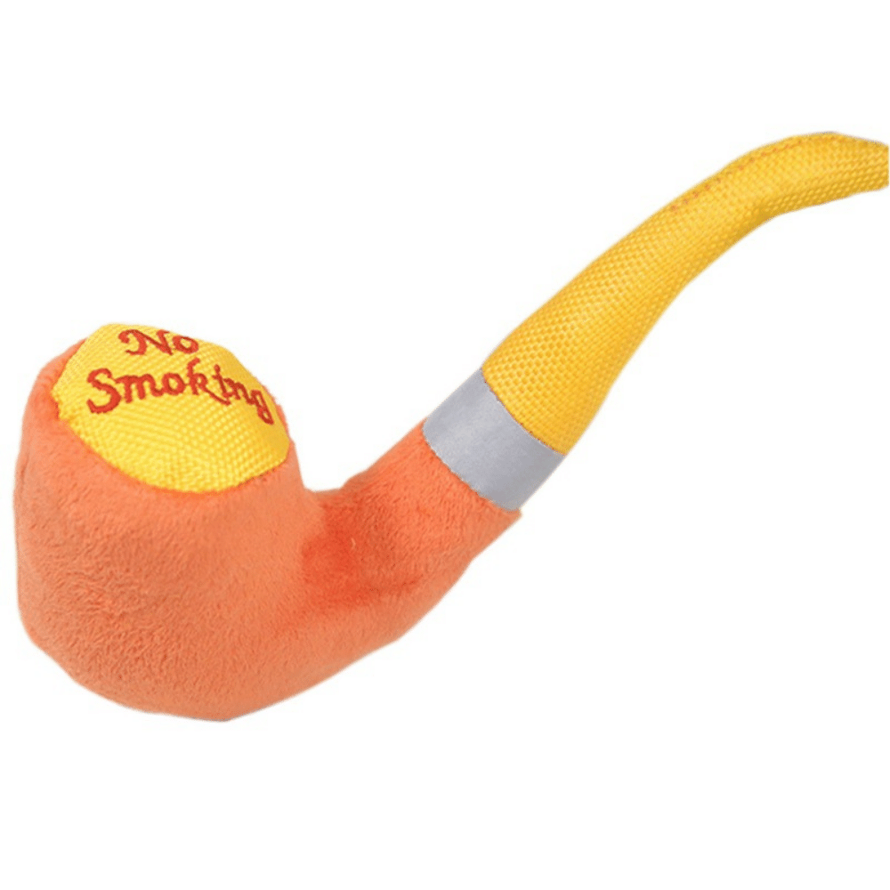 Plush Smoking Pipe Squeaky Dog Toy