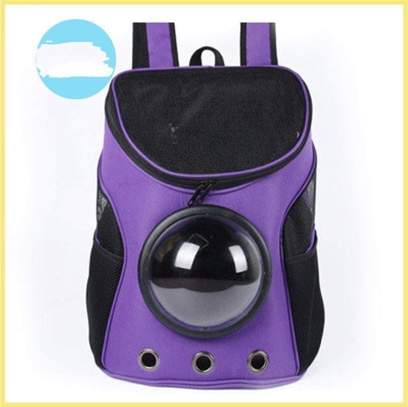 Purple A Large-capacity Pet Space Capsule Cat And Dog Outdoor Strap Backpack