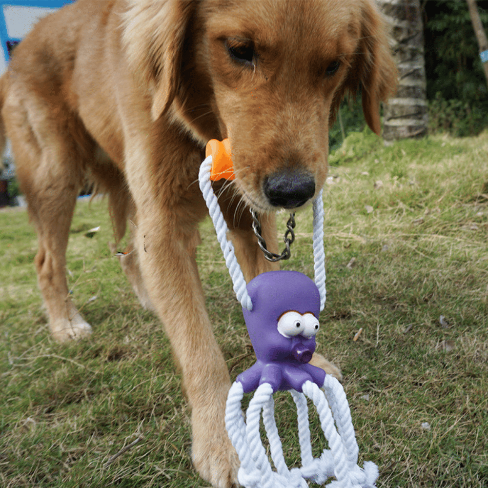 Purple Bite Resistant Hemp Rope Toy Puppies Teeth Cleaning Interactive Molar Ball