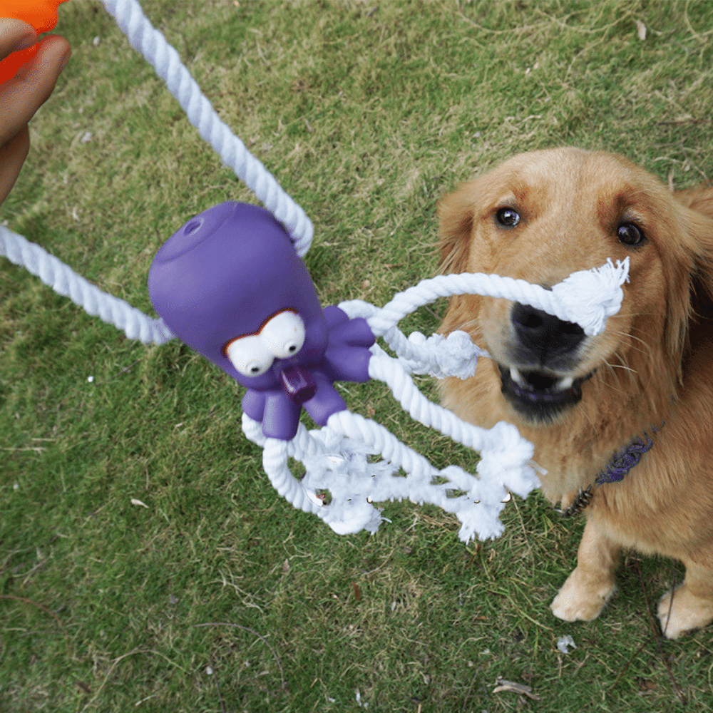 Purple Bite Resistant Hemp Rope Toy Puppies Teeth Cleaning Interactive Molar Ball