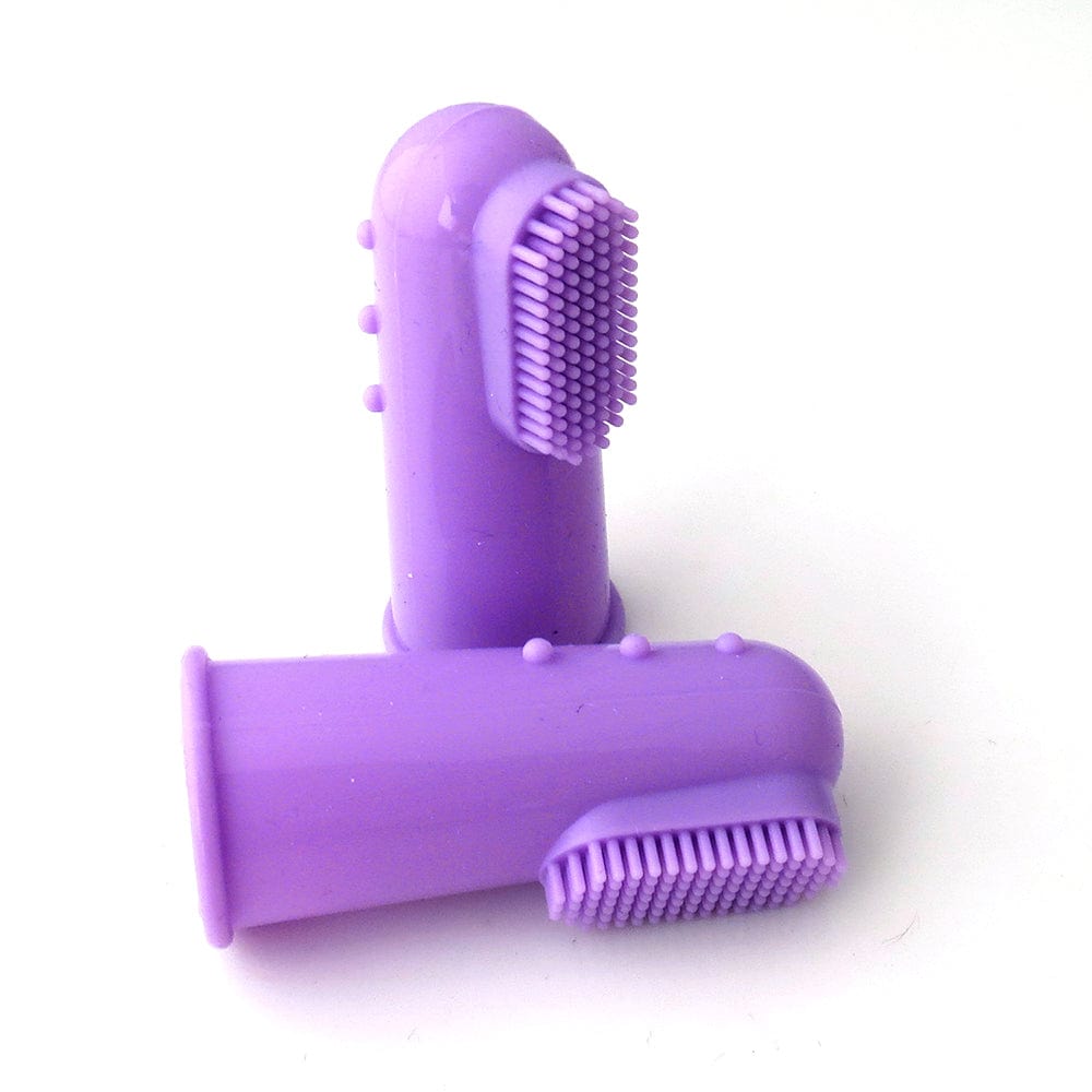 Purple Natural silicone finger toothbrush