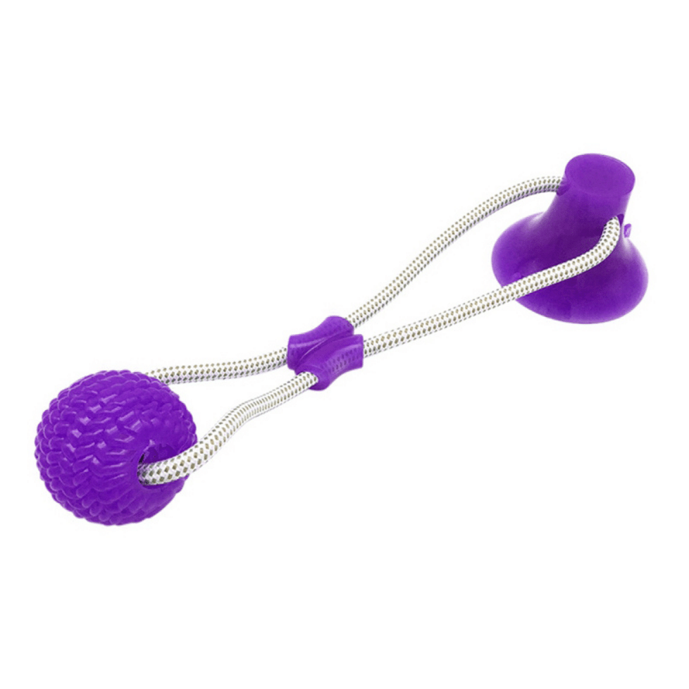 Purple Suction Cup Rope Ball Tug toy