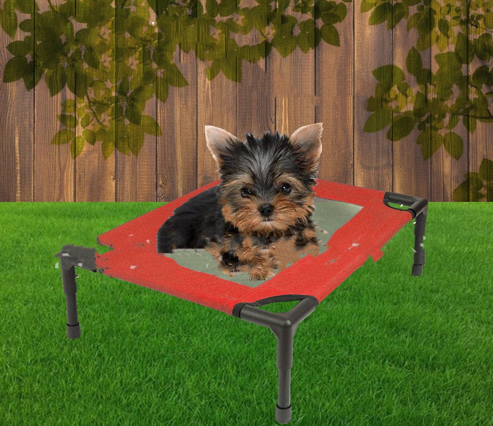 Red / 61x46x18CM Pet Supplies Cat Litter Dog Cage Pet Trampoline Folding Portable Camping Bed