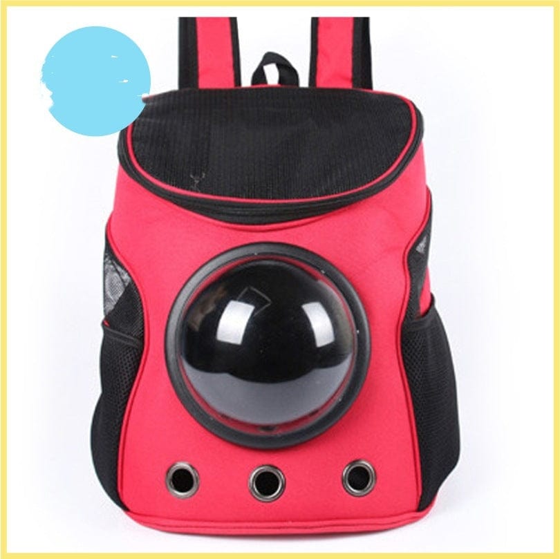 Red A Large-capacity Pet Space Capsule Cat And Dog Outdoor Strap Backpack