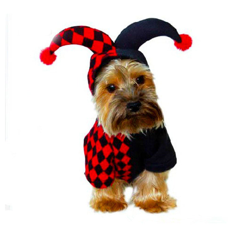 Red & Black Jester Dog Costume