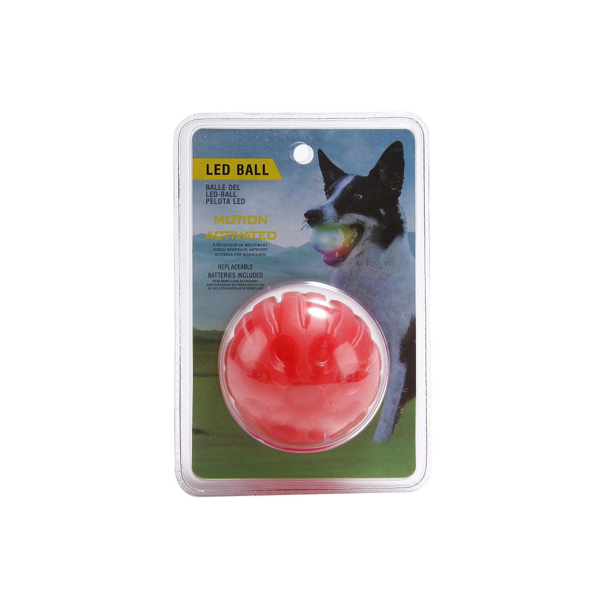 Red / L LED glowing pet dog biting ball