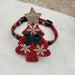 Red / S Simple Christmas Snowflake Canvas Pet Collar