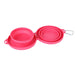 Red Silicone 2 in 1 Double Travel Collapsible Dog Bowls