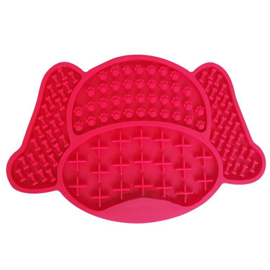 Red Silicone Dog Lick Pad Pet Slow Food Plate