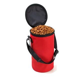 Red Waterproof Food Bag Dog Feeders Travel Bowls Dry Food Container Bag For Dog Food